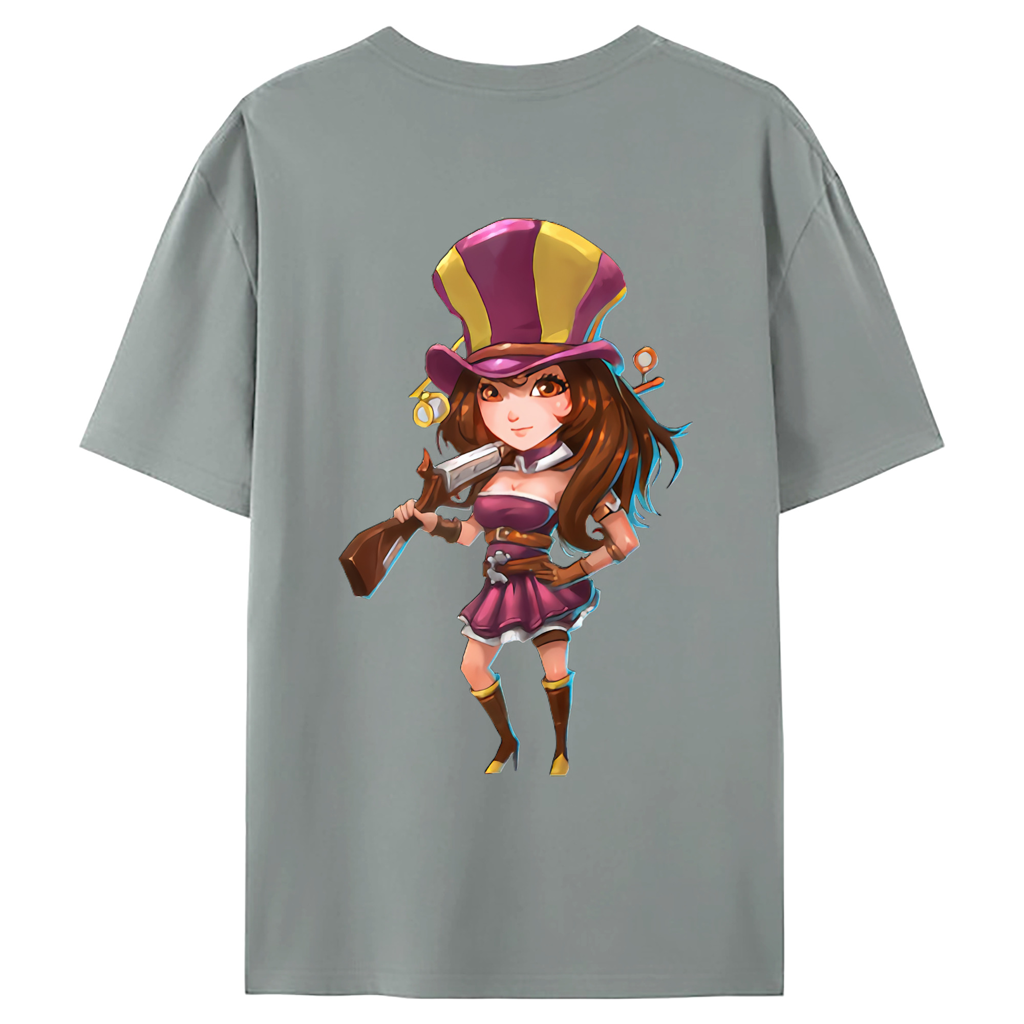 （画像用） リーグ・オブ・レジェンド League of Legends LOL 綿100％ メンズ半袖Tシャツ（バックプリント） 通気性